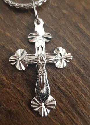 Серебряный кулон крестик "золотой возраст"