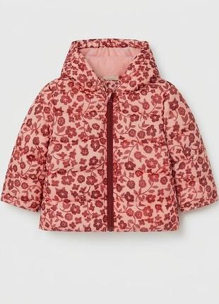 Дитяча куртка курточка lupilu з капюшоном утеплена плюшем h&m для дівчинки