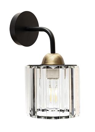 Світильник настінний msk electric brillante бра зі скляним плафоном е27 чорний nl 12125-1 bk