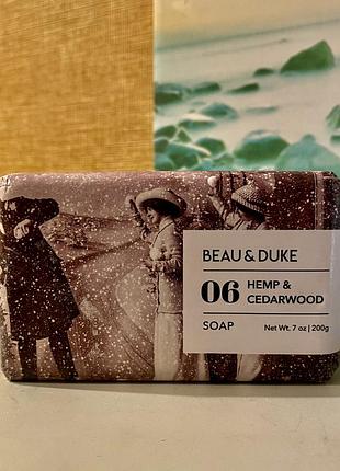 Органіка нова зеландія beau & duke 06 hemp & cedarwood натуральне мило для чоловіків конопля та кедр з оліями 200 грамів