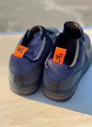 Мужские кроссовки nike air force 1 black/orange2 фото