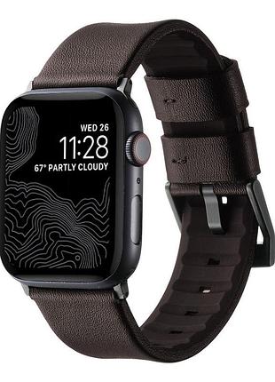 Ремінець apple watch 49/watch 45/watch 44/watch 42mm coffe black (37203_3610736)