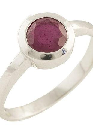 Срібна каблучка silverbreeze з натуральним рубіном 1.325ct 17.5 розмір (1192436)