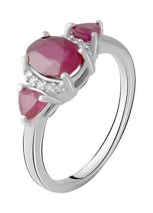 Срібна каблучка silverbreeze з натуральним рубіном 2.634ct (2065326) 18 розмір