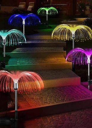 Садовый светильник "феерверк" на солнечной батарее rgb