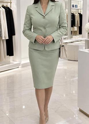 Костюм бірюзовий спідниця піджак asos massimo zara