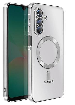 Чехол fiji chrome для samsung galaxy a18 (a185) с magsafe и защитой камер silver