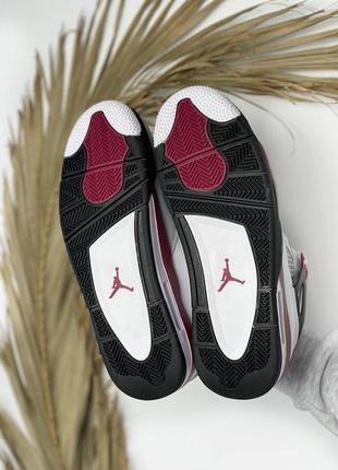 Мужские кроссовки nike air jordan  4 white/red/black5 фото
