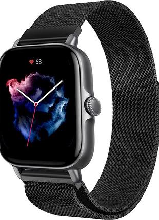 Ремінець міланська петля для bewatch amazfit gts 3 20 мм чорний (1010201.a11)