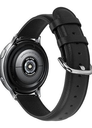 Ремінець bewatch шкіряний 20мм samsung active| active 2 | galaxy watch 42mm чорний s (1210101.s)
