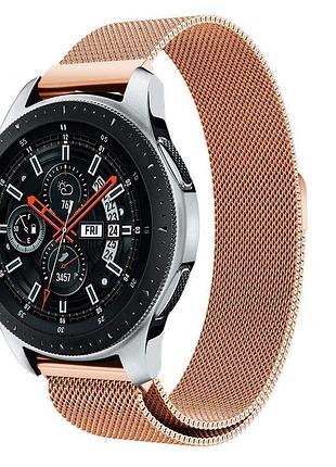 Ремінець bewatch міланська петля для samsung galaxy watch 46 мм рожеве золото (1020238.2)