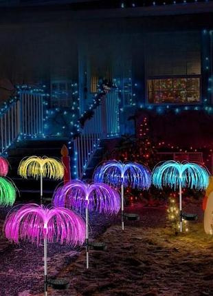 Комплект садових світильників на сонячній панелі фонтан rgb 2шт