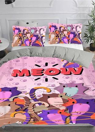 Постільна білизна з плюш-велюру котики meow 2978 13504 215х150 см
