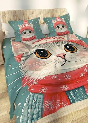 Постільна білизна з плюш-велюру щенячий зимовий котик 4317 17804 215х150 см