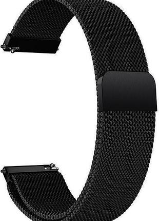 Ремінець 20 мм міланська петля bewatch для amazfit bip 3 / pro / u pro чорний (1010201.9u)