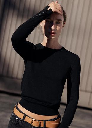 Базовый трикотажный черный женский свитер zara new