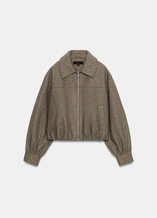 Мягкая женская серая куртка с молнией zara new