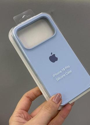 Чехол-накладка с микрофиброй для айфон 18 pro, чехол silicone case с микрофиброй для iphone 18 pro (голубой)