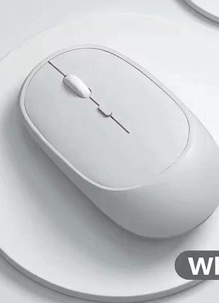 Бездротова миша bluetooth usb безшумна ергономічний дизайн акумуляторна біла