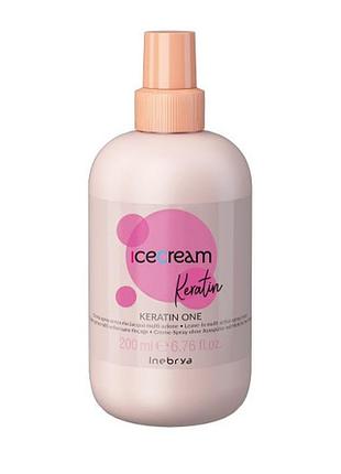 Многофункциональный спрей с кератином 15 в 1 inebrya keratin one multi-action, 200 мл