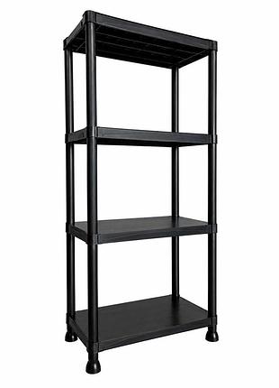 Стелаж пластиковий prima home 133,5х60х30 см 4 полиці 160 кг чорний