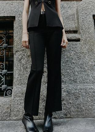 Штани жіночі чорні flare із ременем zara new