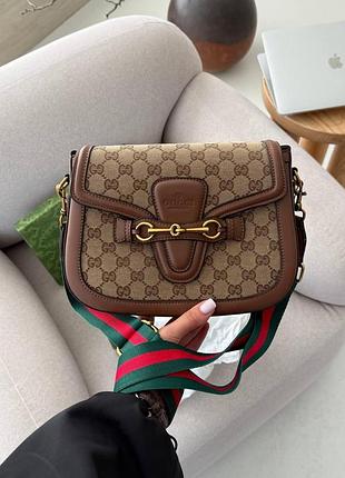 Gucci lady web gg canvas shoulder bag [магнітна коробка] 25 х 18 х 7