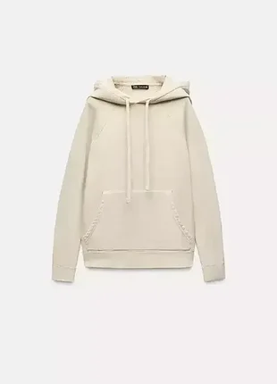 Нове бежеве худі zara зара варене з ефектом потертості m