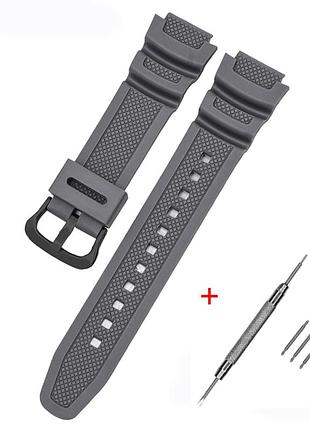 Ремінець casio accessories для g-shock ae-1000/1200 gray bk полімерний сірий (1051-0881)