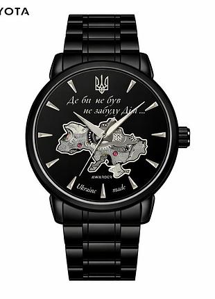 Мужские механические часы awarder 048 не забуду дом all black steel с сапфировым стеклом