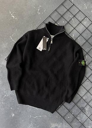 Качественная вязаная полузипка stone island