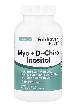 Мио, и d, хиро, инозитол, fairhaven health, 120 капсул, для женского здоровья.