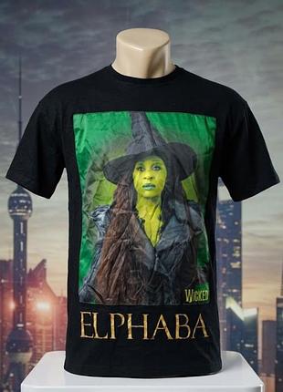 Черная футболка унисекс nutmeg с принтом фильма wicked (elphaba). лицензия: universal city studios llc / wicked  
состав: 100% хлопок