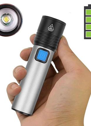 Карманный аккумуляторный usb лед фонарик (bl k31) ліхтарик ручной светодиодный на аккумуляторе