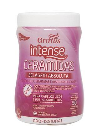Маска-сироватка 2в1 для зміцнення і блиску волосся intense creme tratamento oleo de ceramidas 1000 g