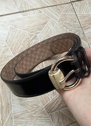 Ремень luxury 1990s vintage gucci gg monogram leather belt gold buckle designer italy