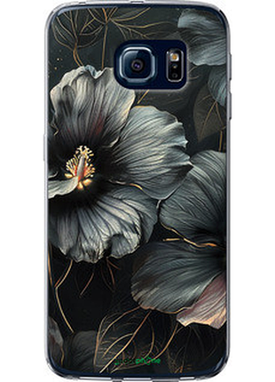 Чохол на samsung galaxy s6 edge g925f чорні квіти "6031u-83-72104"