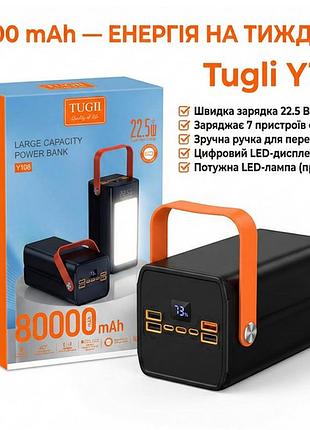 Внешний аккумулятор power bank повербанк павербанк tugii y108 power bank 80000mah
