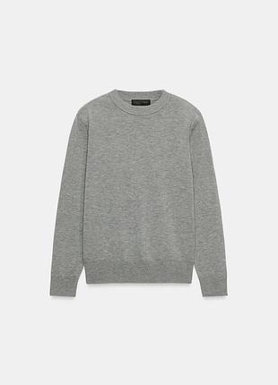 Трикотажний жіночий сірий светр із підплічниками zara new