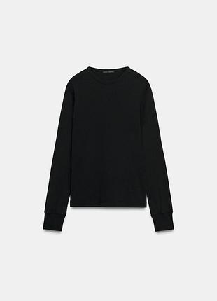 Футболка женская черная с длинными рукавами zara new