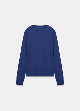 Футболка жіноча синя з довгими рукавами zara new
