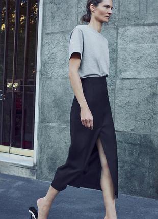 Пряма спідниця чорна zw collection zara new