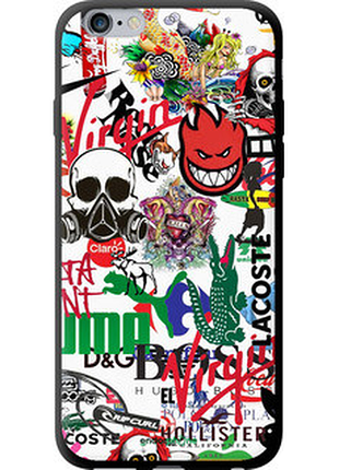 Чехол на iphone 6s plus many different logos "4022b-91-72104"