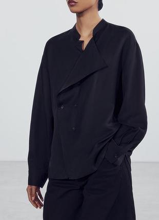 Сорочка жіноча чорна на заміпку zw collection zara new