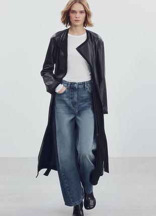Джинсы женские голубые zw collection balloon со средней посадкой zara new
