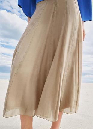 Комбинированная струйная светлая юбка zw collection zara new
