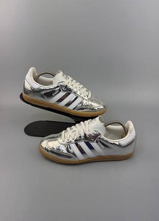 Кеди adidas samba og "silver metallic cracked leather"
