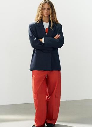 Блейзер жіночий темний оверсайз у смужку zara new