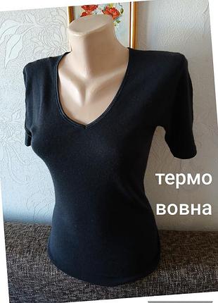 Термо футболка, шерсть, бесшовная женская