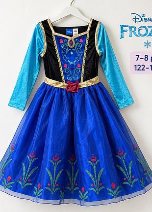 Карнавальна сукня для дівчинки disney frozen синя 7-8 років 122-128 см